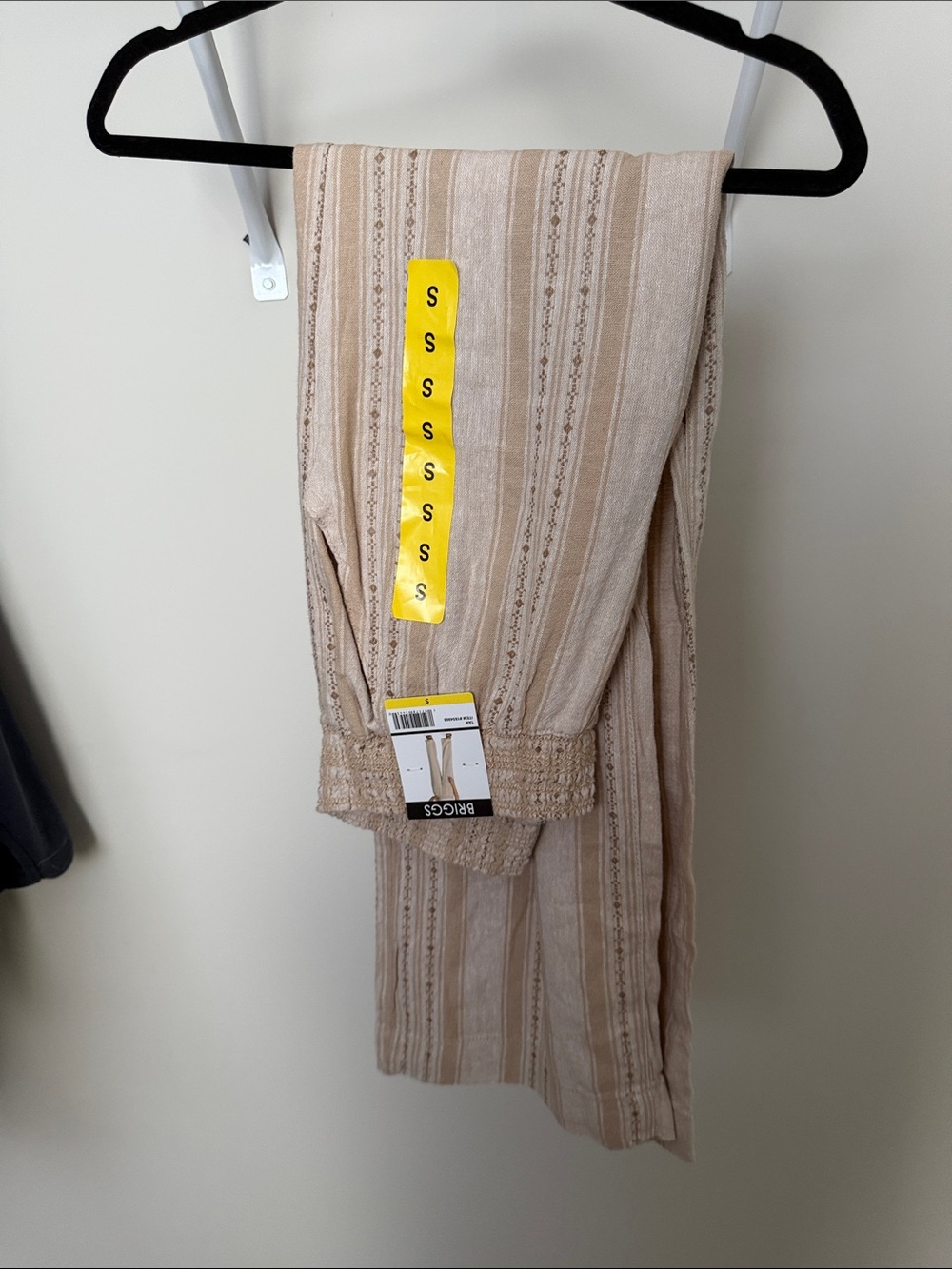 Briggs New York Tan Wide-Leg Pull-On Pants
